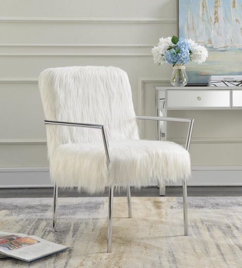 Contemporary White Accent Chair [904079] - $395.10 : Furniture and More