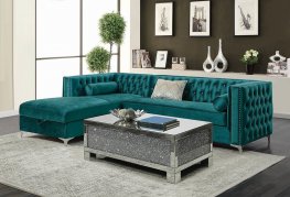 Bellaire Teal and Chrome Sectional