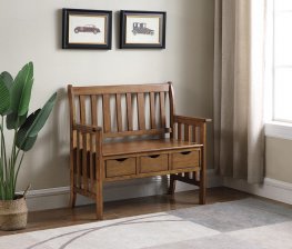 Traditional Warm Brown Bench