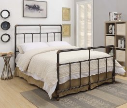 Silas Antique Brass Metal Cal. King Bed