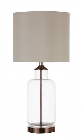 Transitional Clear and Bronze Table Lamp