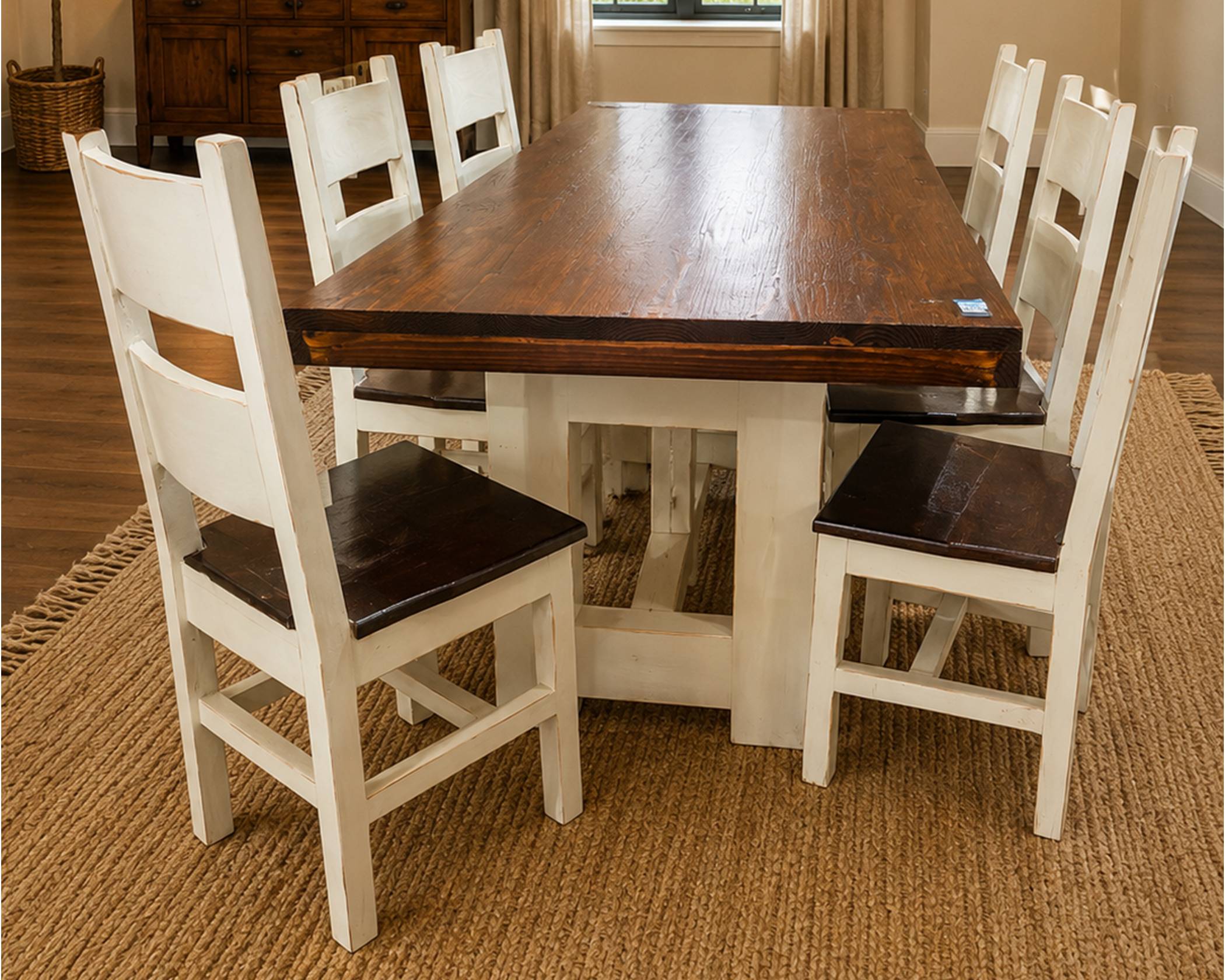 (image for) Mesa Cuadrada 7 Pc. Walnut White (1 in Stock)