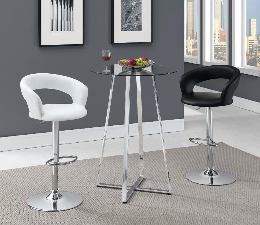 (image for) Zanella Round 30-inch Glass Top Bistro Bar Table Chrome