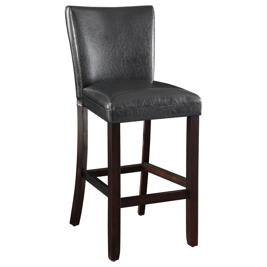 (image for) Alberton Leatherette Upholstered Bar Chair Black (Set of 2)