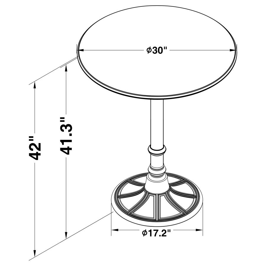 (image for) Oswego Round 30-inch Pub Height Bistro Bar Table Dark Russet