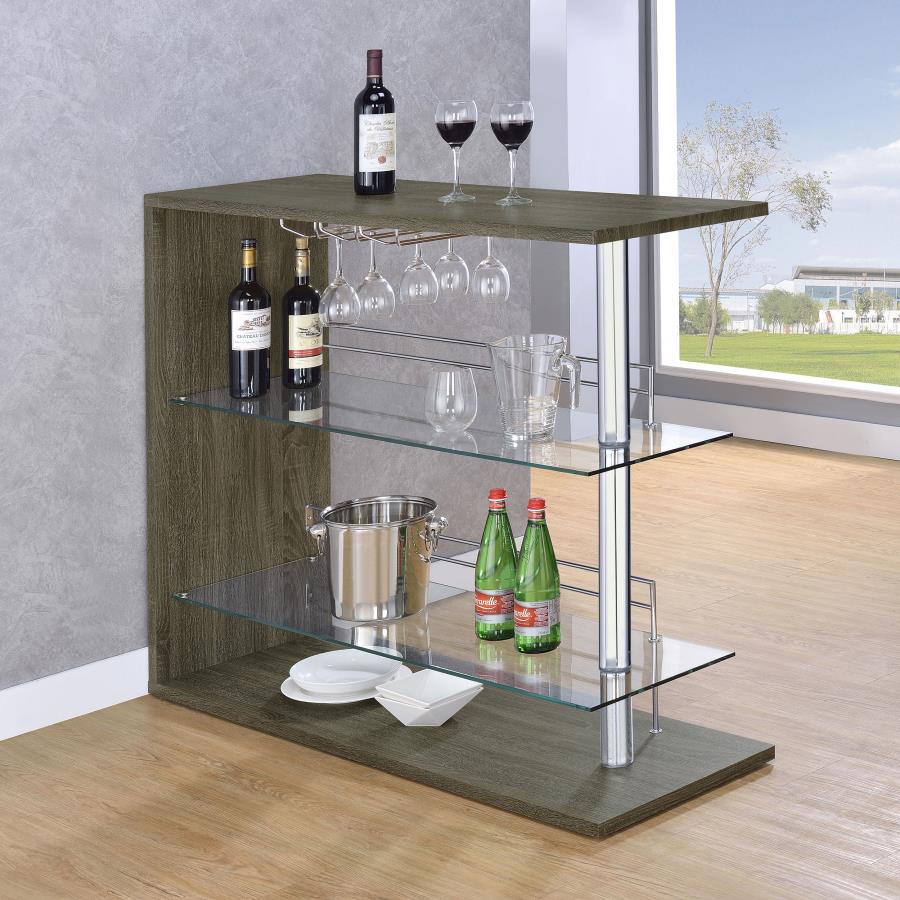 (image for) Prescott Rectangular Home Bar Table Weathered Grey