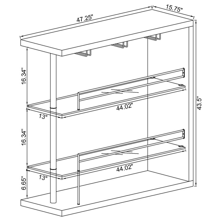 (image for) Prescott Rectangular Home Bar Table Cappuccino High Gloss