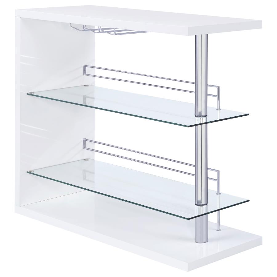 (image for) Prescott Rectangular Home Bar Table White High Gloss