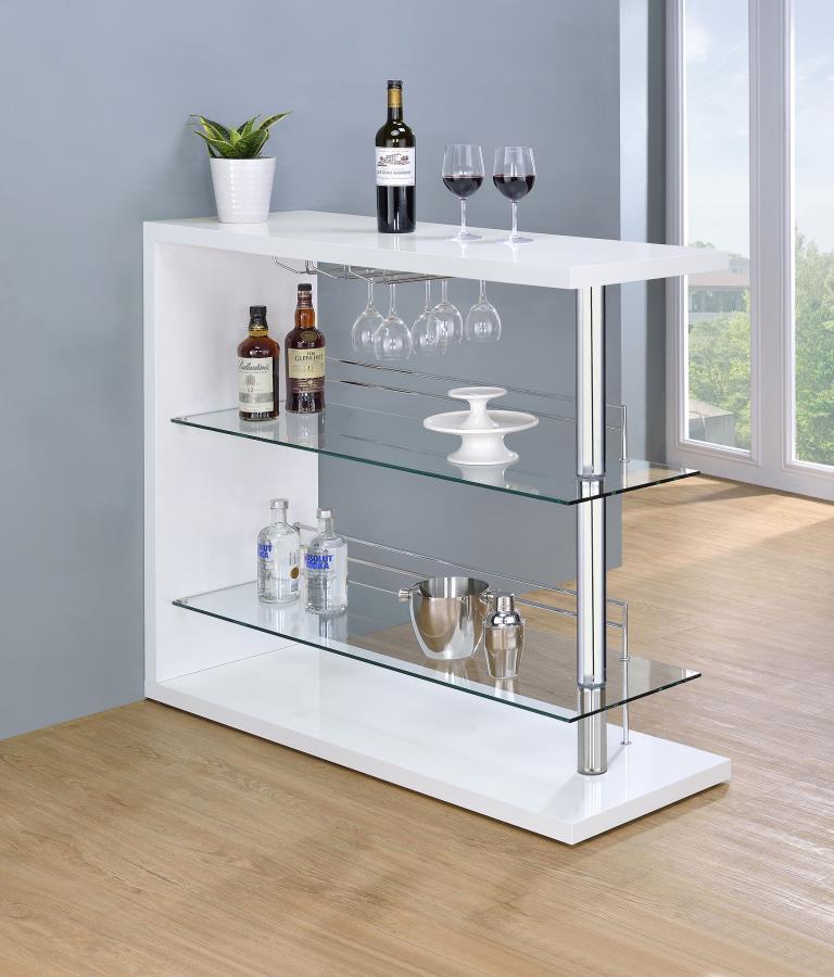 (image for) Prescott Rectangular Home Bar Table White High Gloss