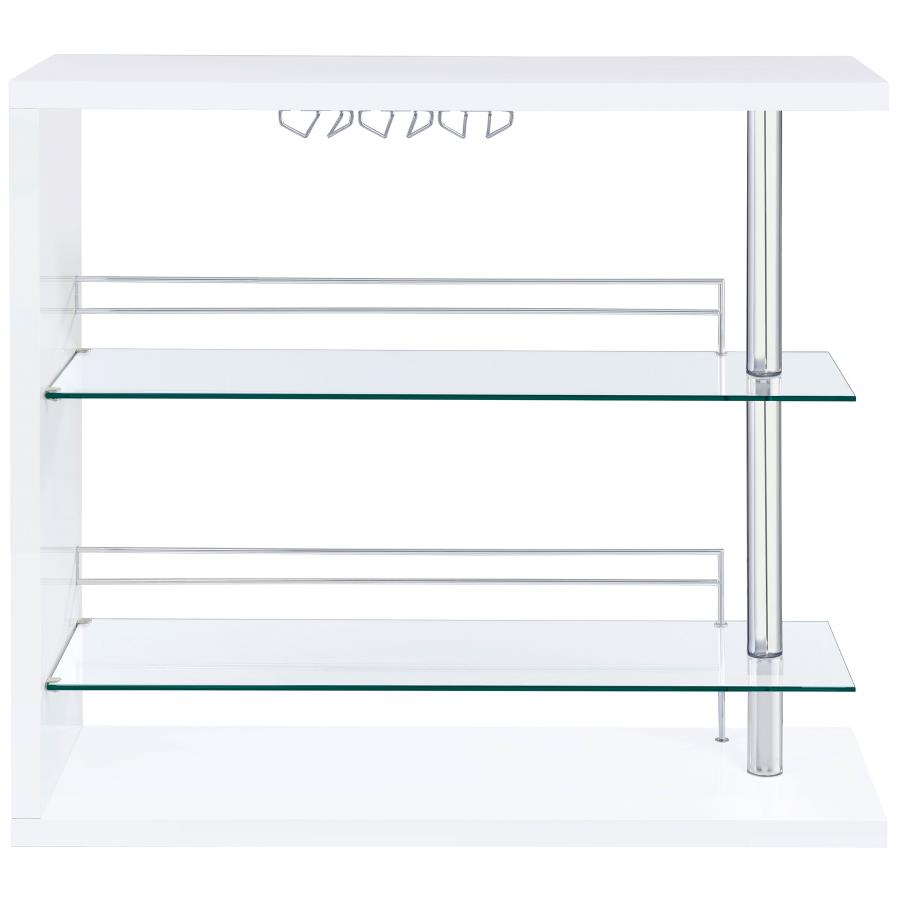 (image for) Prescott Rectangular Home Bar Table White High Gloss