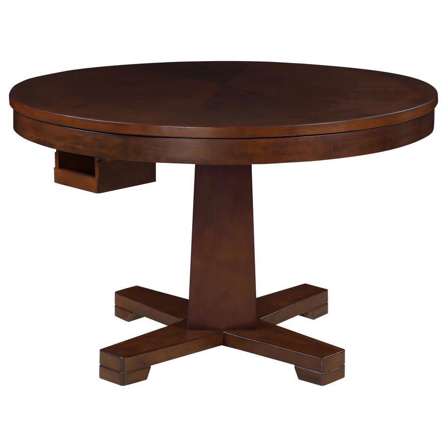 (image for) Marietta Round Dining and Billiard Poker Game Table Tobacco - Click Image to Close