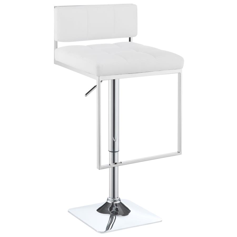 (image for) Alameda Adjustable Bar Stool White and Chrome