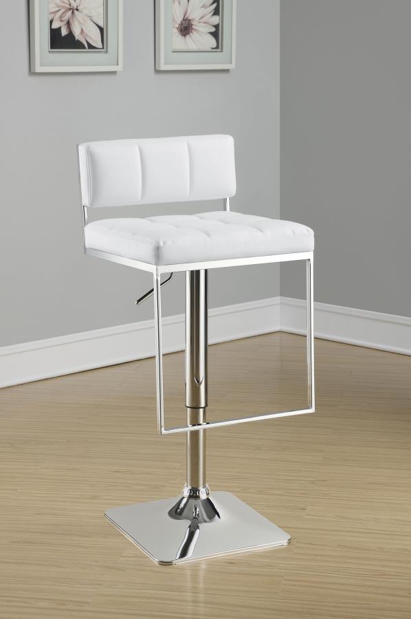 (image for) Alameda Adjustable Bar Stool White and Chrome