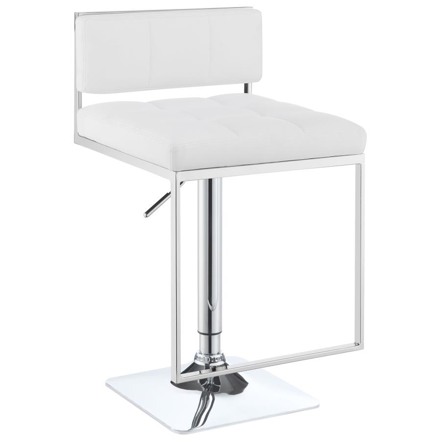 (image for) Alameda Adjustable Bar Stool White and Chrome