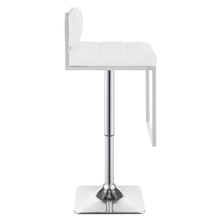 (image for) Alameda Adjustable Bar Stool White and Chrome