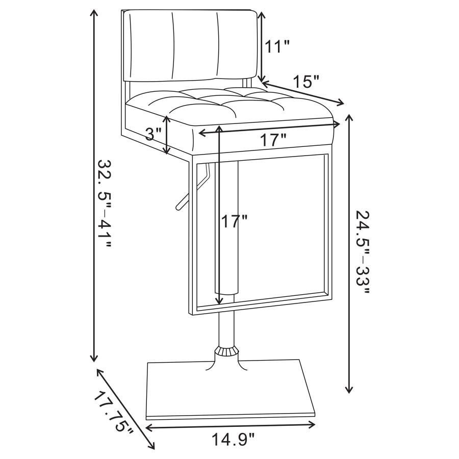 (image for) Alameda Adjustable Bar Stool Chrome and Black