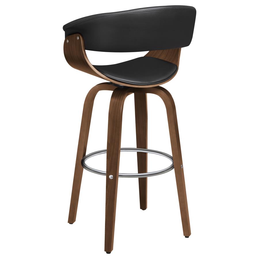 (image for) Zion Upholstered Swivel Bar Stool Walnut and Black