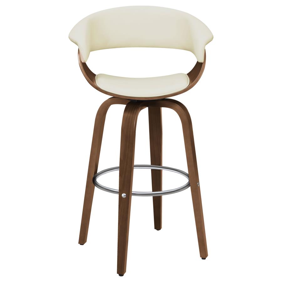 (image for) Zion Upholstered Swivel Bar Stool Walnut and Ecru