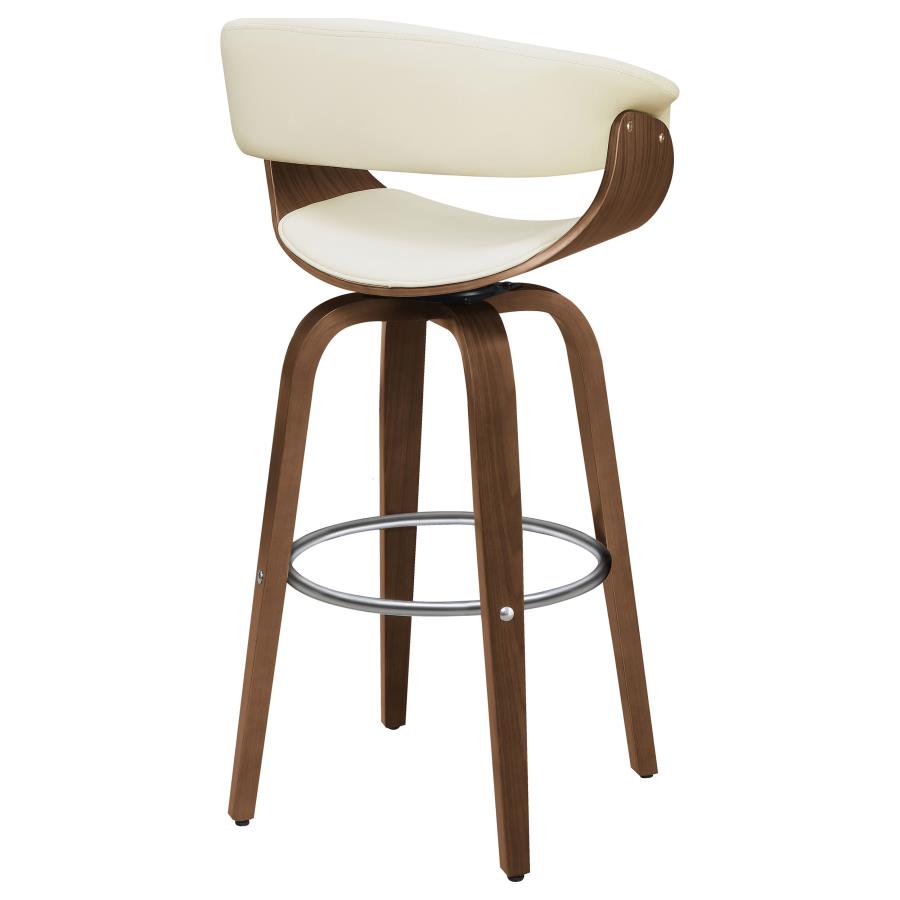 (image for) Zion Upholstered Swivel Bar Stool Walnut and Ecru