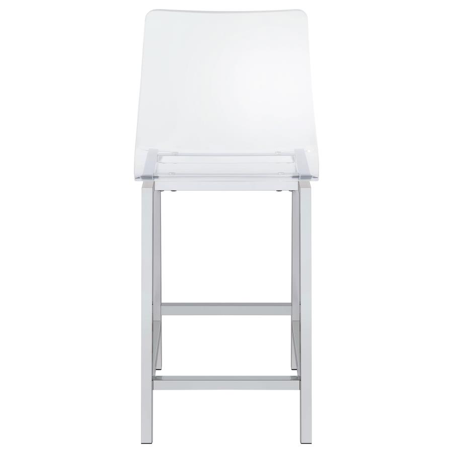 (image for) Juelia Clear Acrylic Counter Chair Chrome (Set of 2)