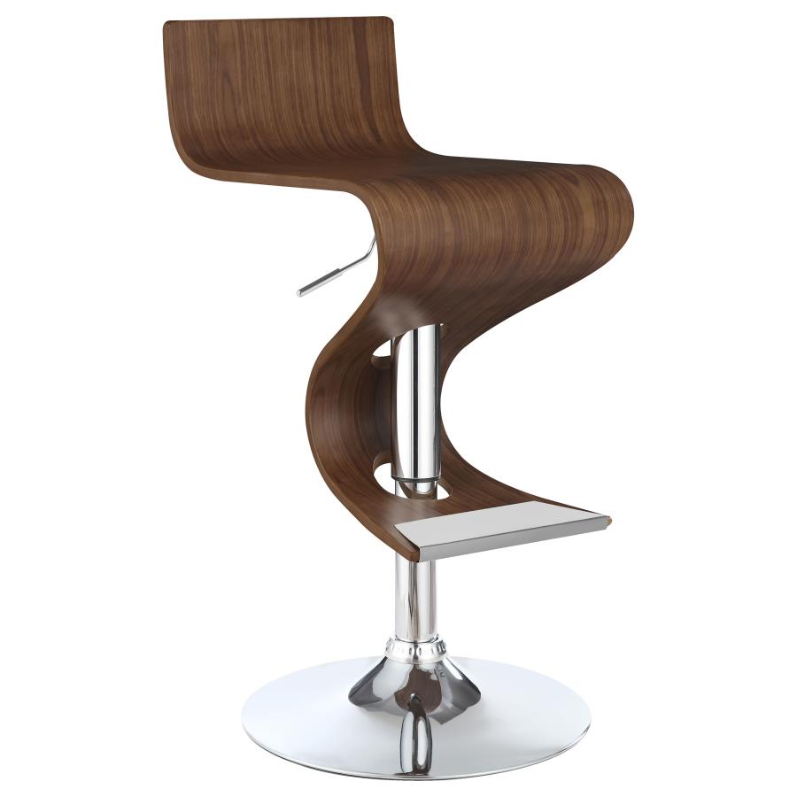 (image for) Covina Adjustable Bar Stool Walnut and Chrome