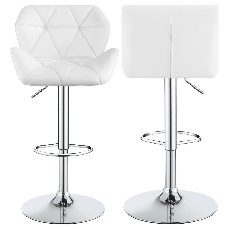 (image for) Berrington Upholstered Adjustable Bar Stool White (Set of 2)