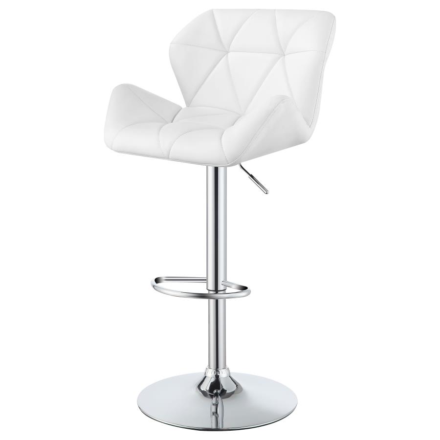 (image for) Berrington Upholstered Adjustable Bar Stool White (Set of 2)