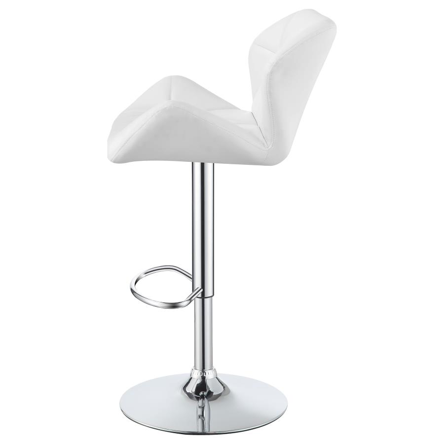 (image for) Berrington Upholstered Adjustable Bar Stool White (Set of 2)