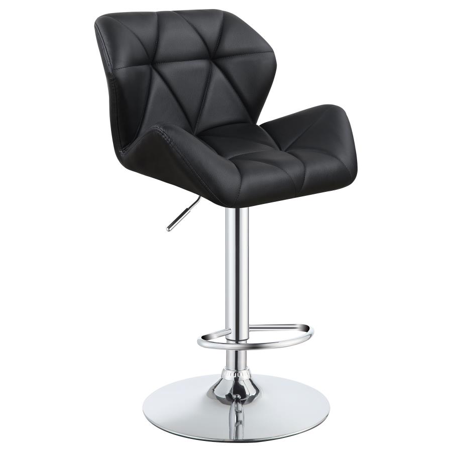 (image for) Berrington Upholstered Adjustable Bar Stool Black (Set of 2)