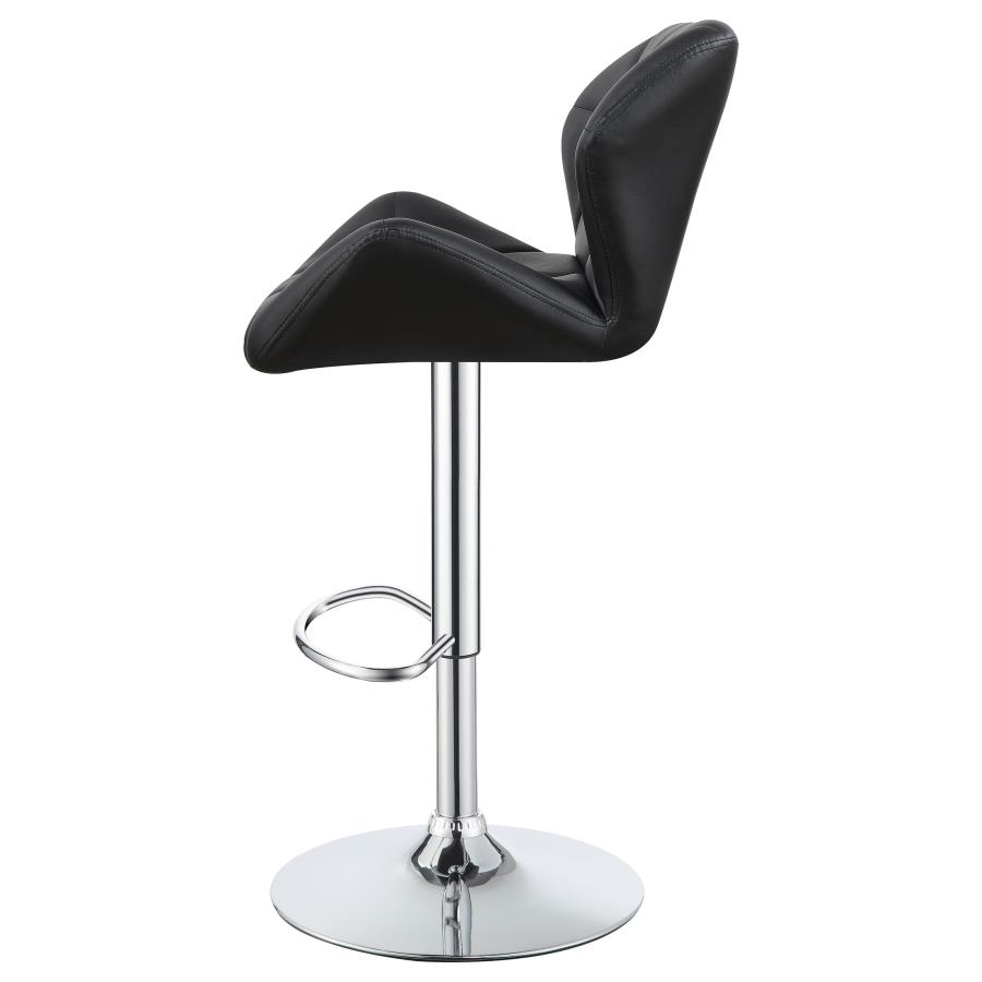 (image for) Berrington Upholstered Adjustable Bar Stool Black (Set of 2)