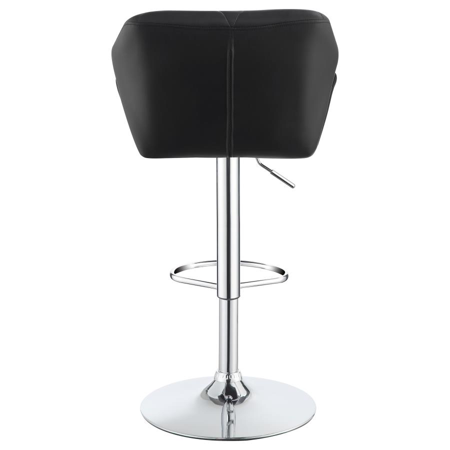 (image for) Berrington Upholstered Adjustable Bar Stool Black (Set of 2)