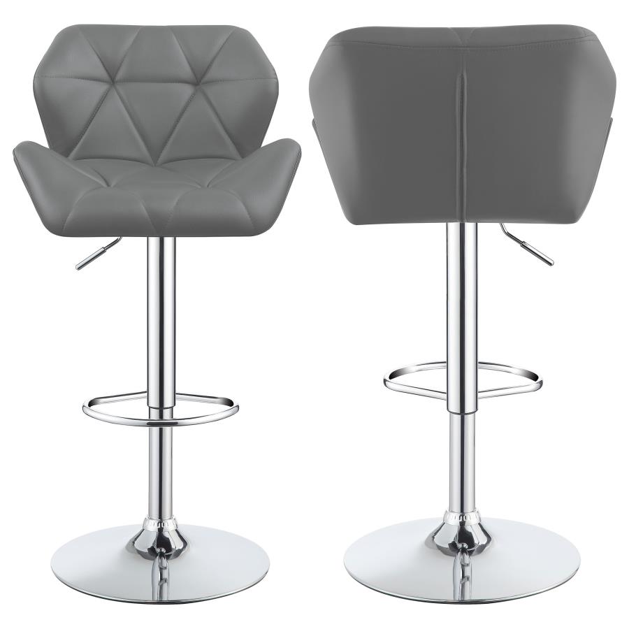 (image for) Berrington Upholstered Adjustable Bar Stool Grey (Set of 2)