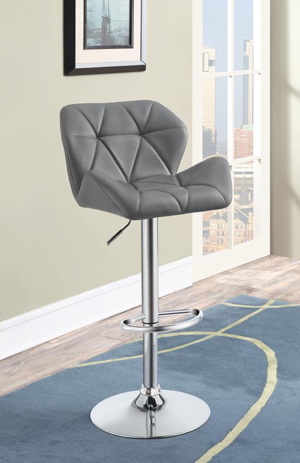 (image for) Berrington Upholstered Adjustable Bar Stool Grey (Set of 2)