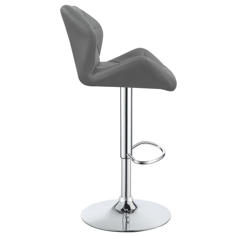 (image for) Berrington Upholstered Adjustable Bar Stool Grey (Set of 2)