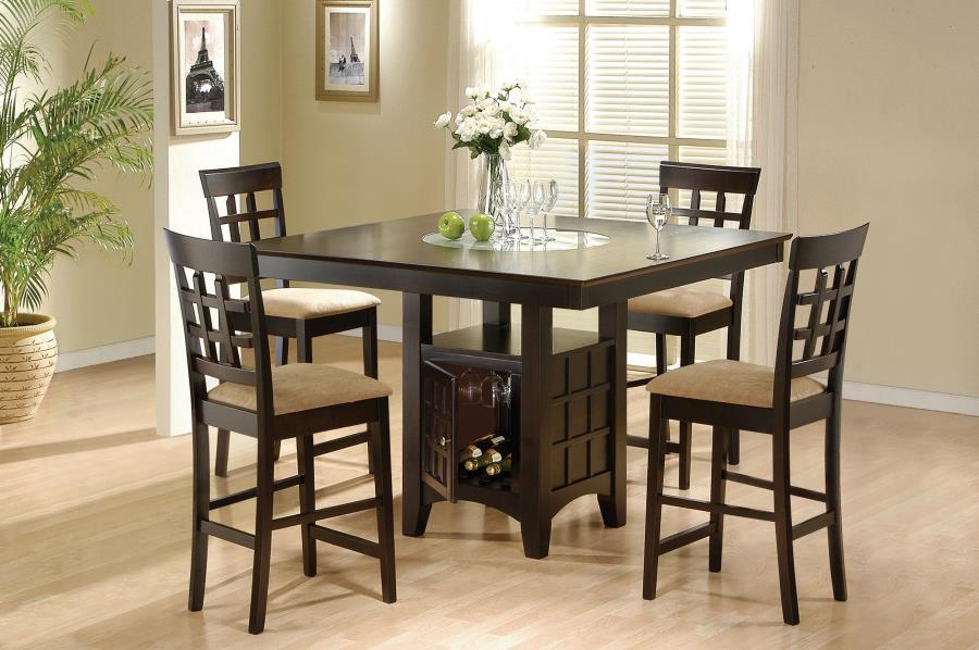 (image for) Gabriel 5-piece Square Counter Height Dining Set Cappuccino