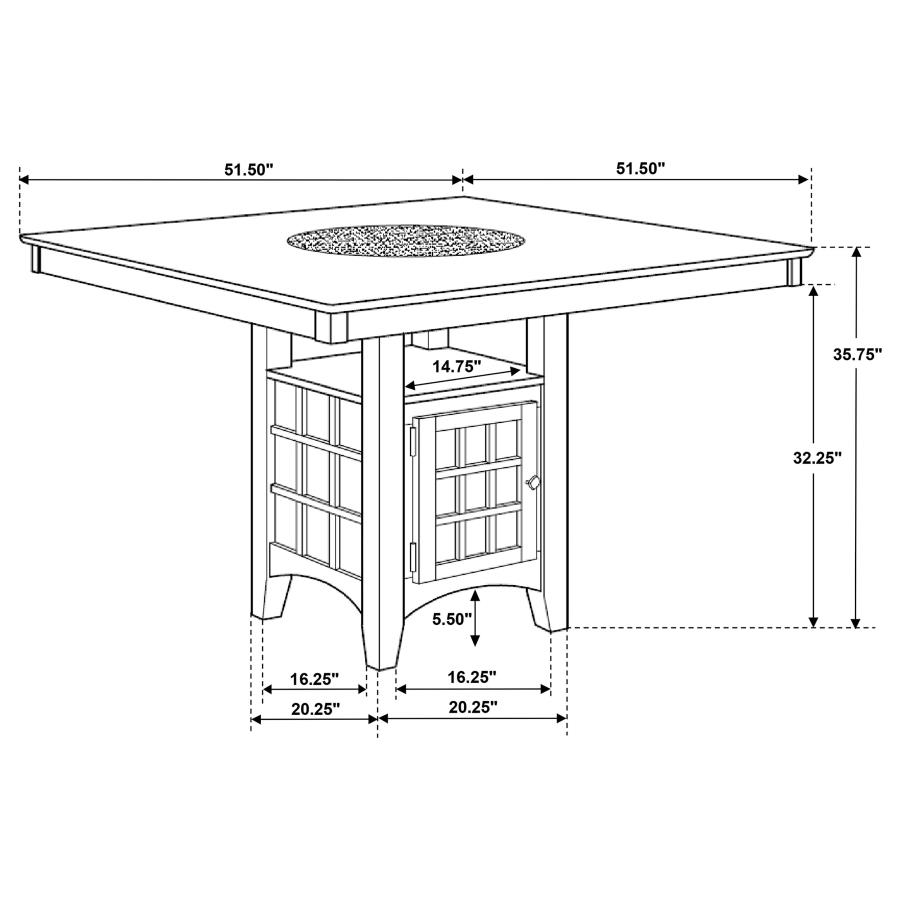 (image for) Gabriel 5-piece Square Counter Height Dining Set Cappuccino