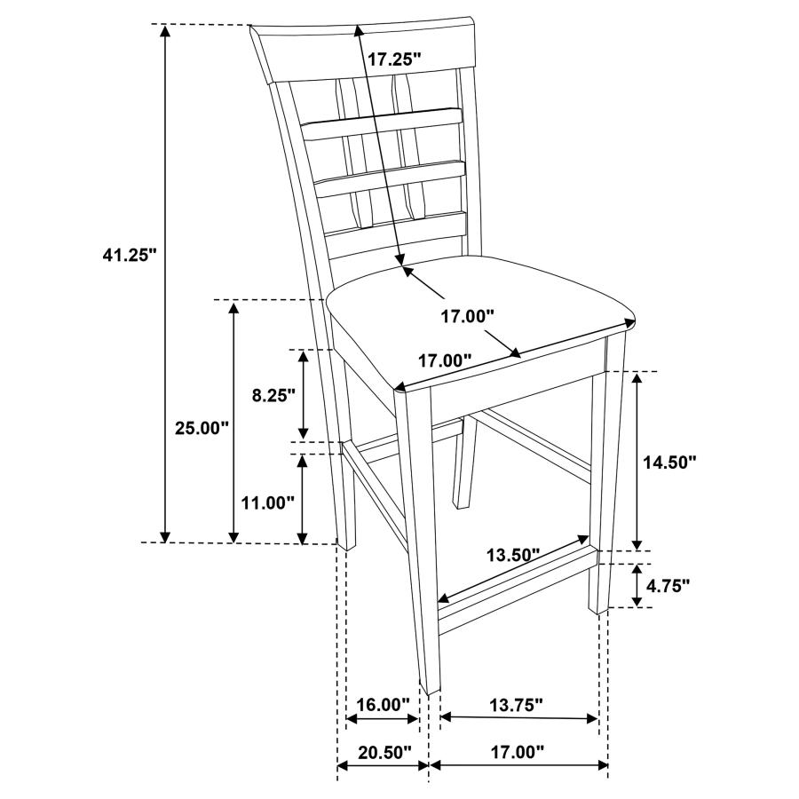 (image for) Gabriel 5-piece Square Counter Height Dining Set Cappuccino