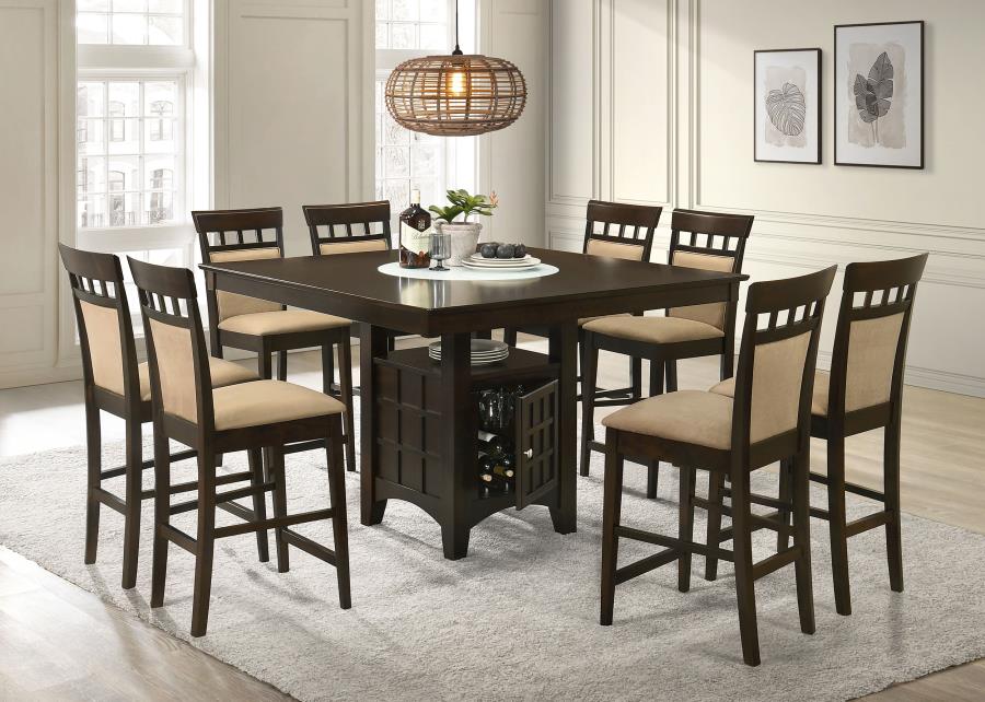 (image for) Gabriel 9-piece Square Counter Height Dining Set Cappuccino