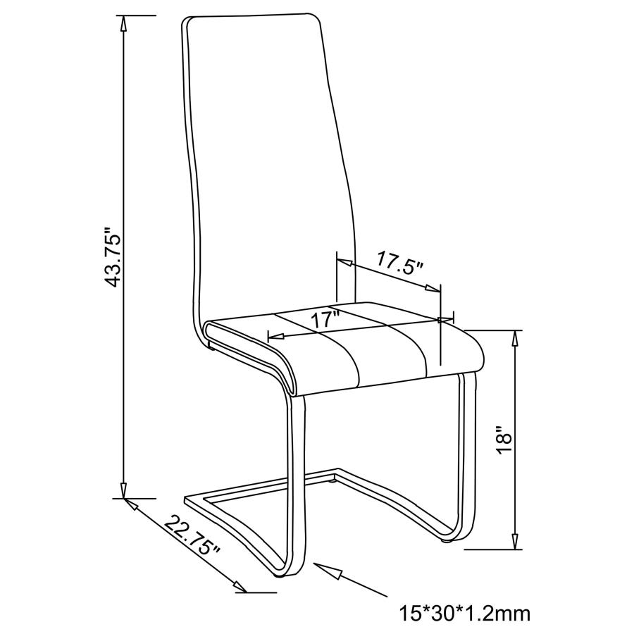 (image for) Montclair Upholstered Dining Side Chair White (Set of 4)