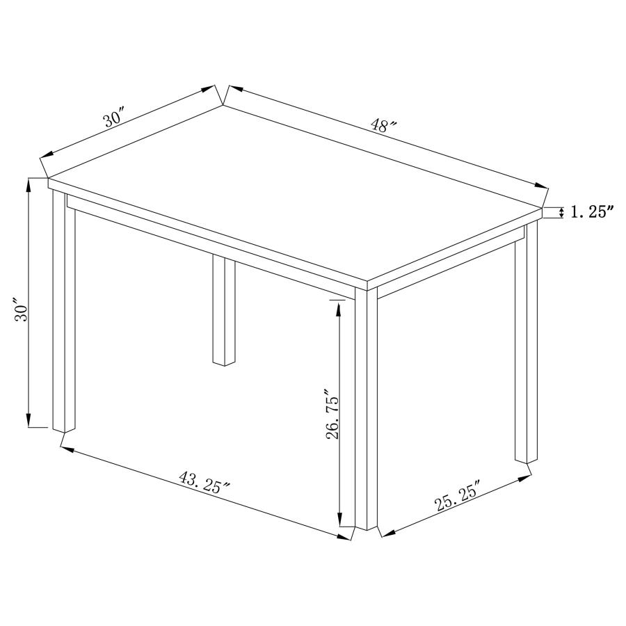 (image for) Garza Rectangular 48-inch Composite Wood Dining Table Grey