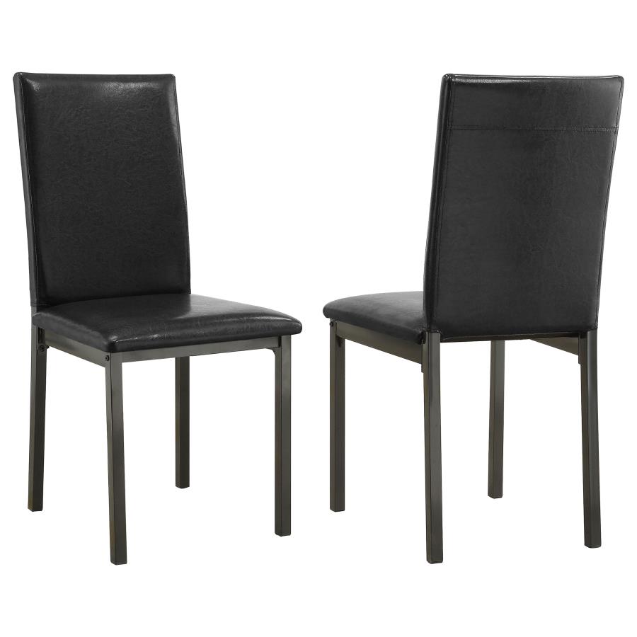 (image for) Garza Upholstered Dining Side Chair Black (Set of 2) - Click Image to Close