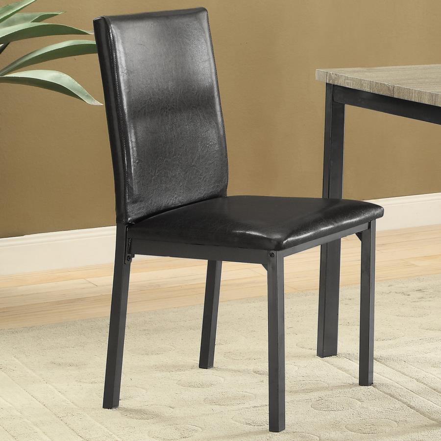 (image for) Garza Upholstered Dining Side Chair Black (Set of 2)