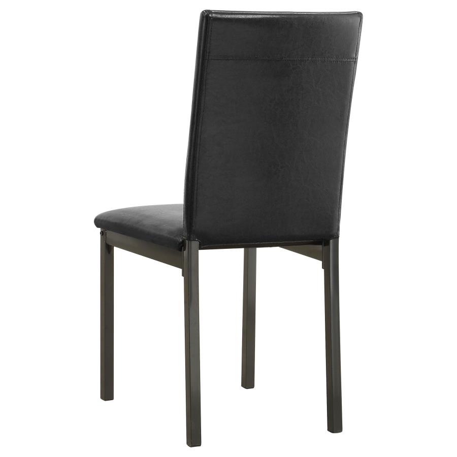 (image for) Garza Upholstered Dining Side Chair Black (Set of 2)