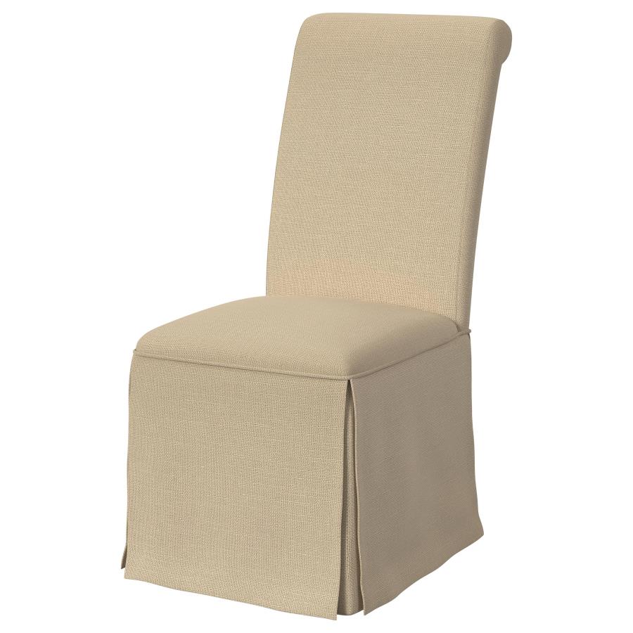 (image for) Shawna Upholstered Skirted Dining Chair Khaki (Set of 2)