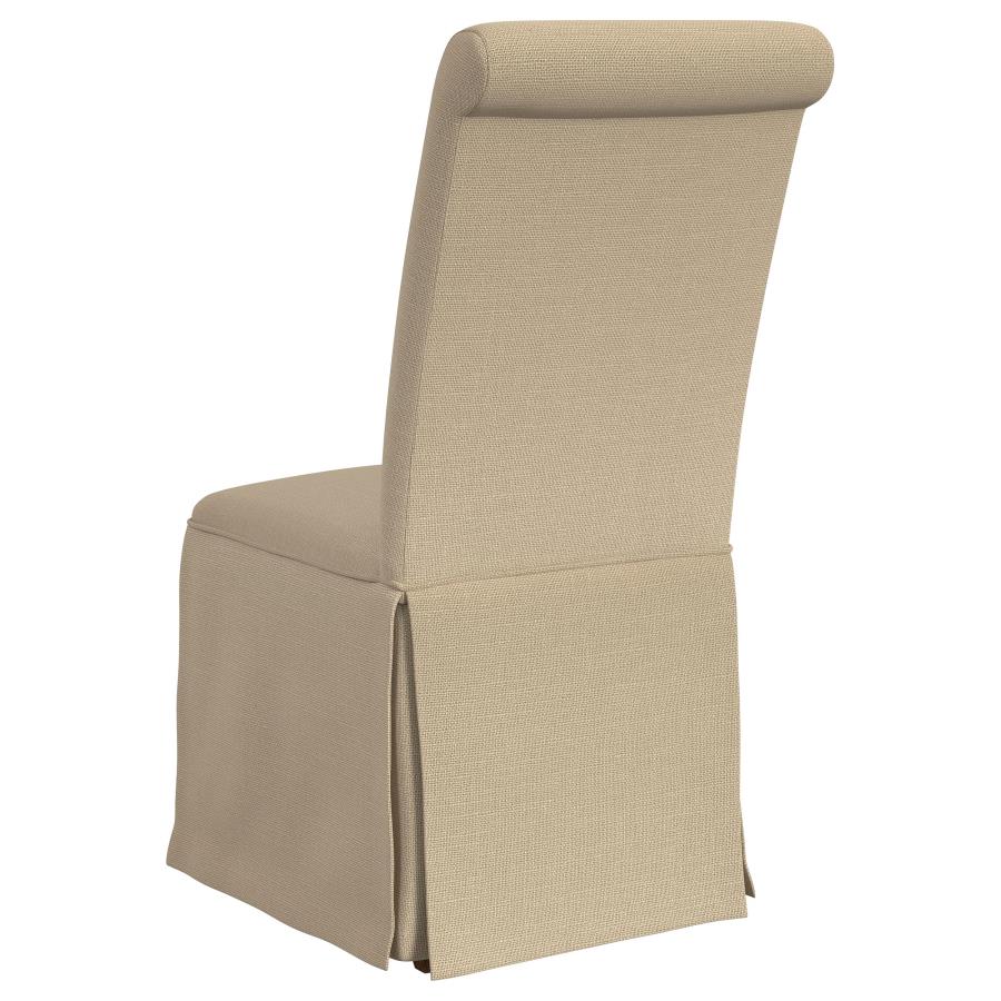 (image for) Shawna Upholstered Skirted Dining Chair Khaki (Set of 2)