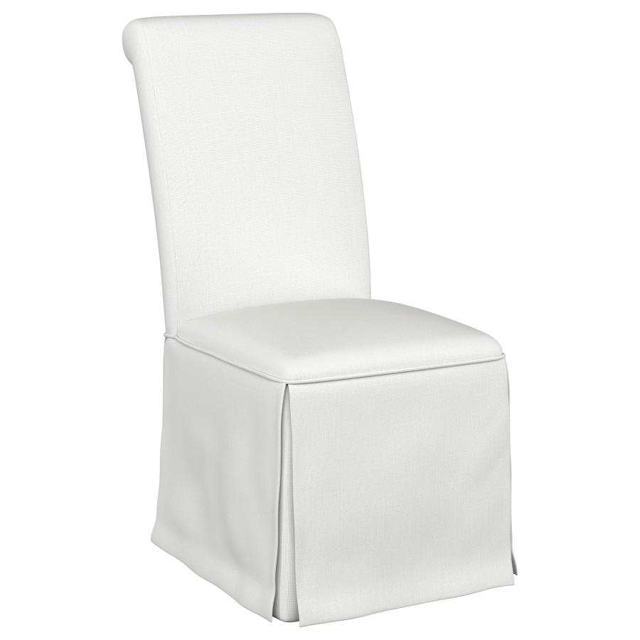 (image for) Shawna Upholstered Skirted Dining Chair White (Set of 2)