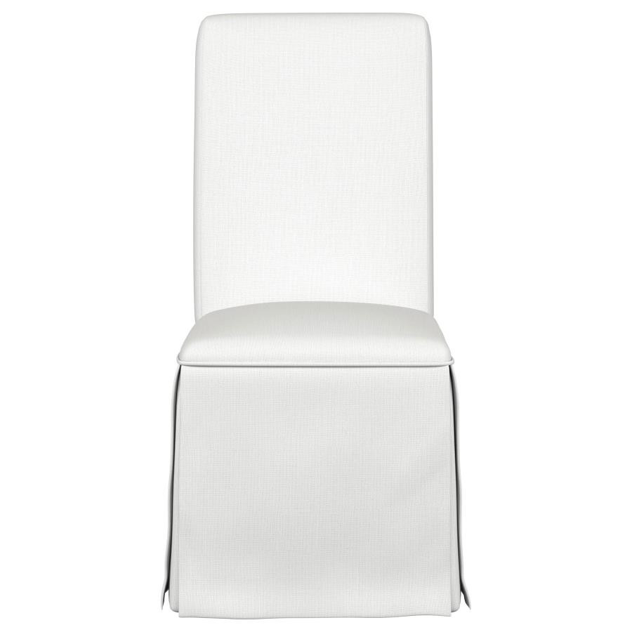 (image for) Shawna Upholstered Skirted Dining Chair White (Set of 2)