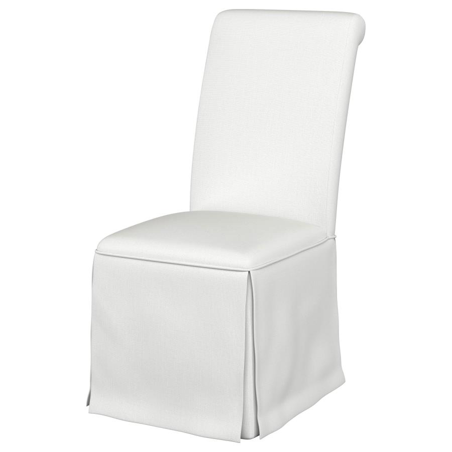 (image for) Shawna Upholstered Skirted Dining Chair White (Set of 2)