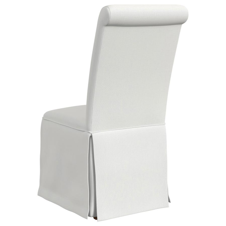 (image for) Shawna Upholstered Skirted Dining Chair White (Set of 2)