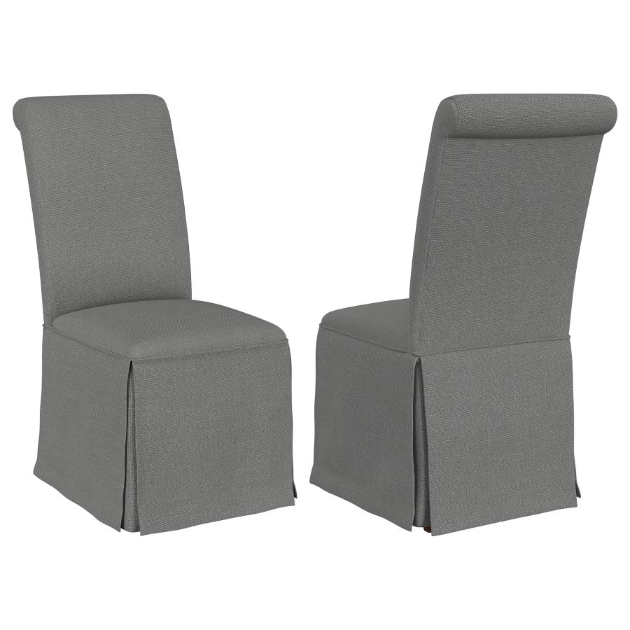 (image for) Shawna Upholstered Skirted Dining Chair Gray (Set of 2)